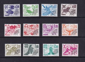 France  #1522-1533  MNH 1977-78  zodiac signs precancelled.