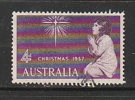 1957 Australia - Sc 307 - used VF - single - Star of Bethlehem & Praying Child