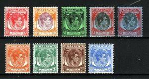 Malaysia - Straits Settlements 1937-41 values to 15c MH