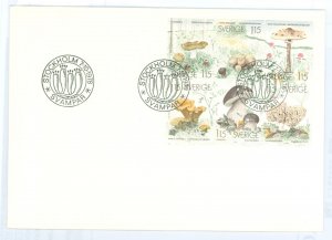 Sweden 1259-64 1978 complete pane of 6 on U/A FDC; edible mushrooms, plants, flora