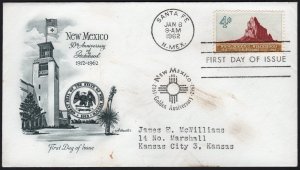 SC#1191 4¢ New Mexico Statehood FDC: Artmaster (1962) Addressed