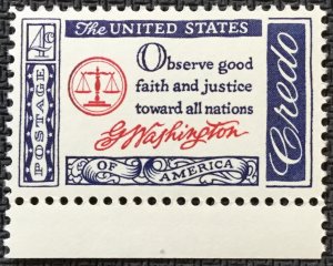 US #1139 MNH Single W/Selvage American Credo Washington SCV $.25 L18