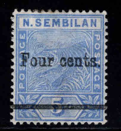 MALAYA Negri Sembilan Scott 18 surcharged Tiger stamp MH*