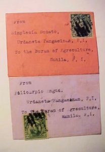 US PHILIPPINES 2 TINY COVERS CIRCA 1929