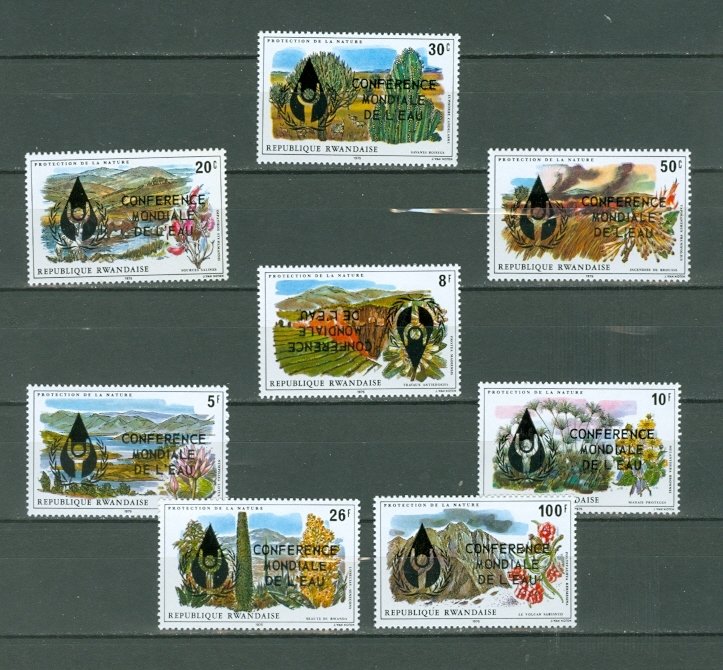 RWANDA 1975 NATURE PROTECTION #801-808  SET MNH...$9.90