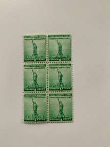 Scott 899 - Block Of 6 - Defense, Statue Of Liberty - MNH - 1940