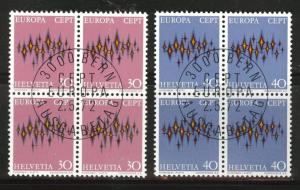 Switzerland Scott 544-545 used CTO 1972 Europa set blocks