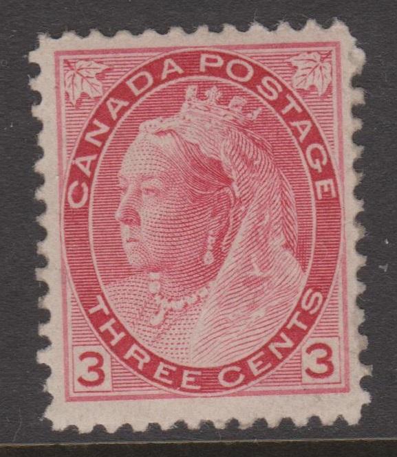 Canada 1898 QV 3c Carmine Sc#78 VF Mint Almost NH