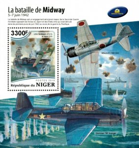 Niger 2018 - Battle of Midway World War II, Pacific - Souvenir Stamp Sheet - MNH