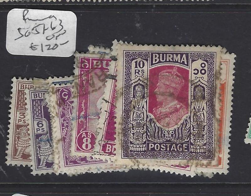 BURMA  (PP2410B)  KGVI  SET  CPLT  SG 51-63   VFU