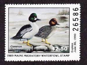 ME6 Maine #6 MNH State Waterfowl Duck Stamp - 1989 Common Goldeneye