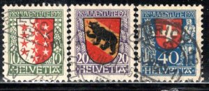 Switzerland Scott # B18 - B20, used