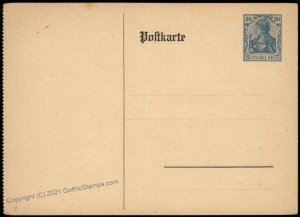 Germany 30pf Germania PP37 Perf at Left Private Ganzsachen Postal Card Co G68553