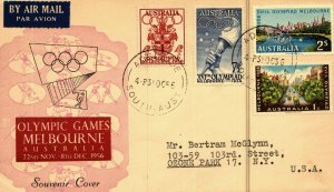 1c Gems Australia #268-91 Olympic Games issue  cacheted addressed FDC
