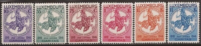 Luxembourg - 1934 John the Blind - 6 Stamp Set MNH - Scott #B60-5