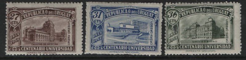 URUGUAY C142-CA144 MNH SCHOOL OF ARCHITECTURE 1949