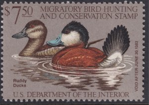 RW48 U.S. 1981 Federal Duck Stamp $7.50 issue MNH CV $12.50