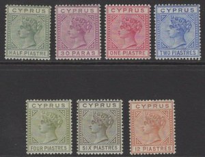 CYPRUS SG31/7 1892-4 WMK CROWN CA DIE II DEFINITIVE SET MTD MINT