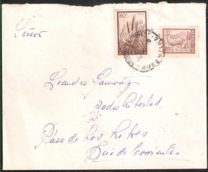 AARG 354 ARGENTINA 1950-60 COVER PROCERES Y RIQUEZAS FAUNA FLORA 80c+20c