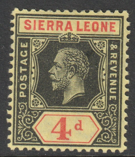 S*erra L*one Scott 109 - SG117, 1912 George V 4d MH*