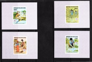 Congo 1982 MNH Sc 631-4 DELUXE IMPERFORATE Souvenir sheets