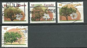 Canada #1365as,1366,1373as,1374as    used VF  PD