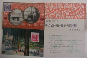 JAPAN FOLDER WITH COMMEMORATIVE CANCELS ON 2 DIFF PICTURE CARDS