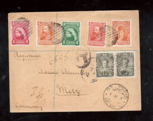 Newfoundland #78 - #83 Used On Registered Cover To Metz Germany