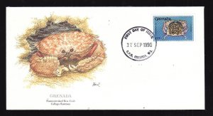 Flora & Fauna of the World-#251a-stamp on FDC-Marine Life-Flamestreaked Box Crab