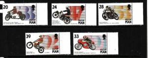 Isle of Man-Sc#562-6-unused NH set-Motorcycles-1993-