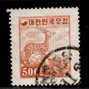 South Korea Scott 198 Used Deer stamp, p12.5, wmk 257