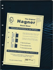 25 HAGNER 7 Pocket BLACK STOCK SHEETS - 5 Packages of 5 - DOUBLE-Sided  B77