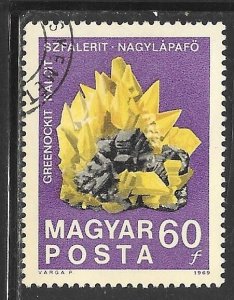 Hungary 1991: 60f Greenockit calcite sphalerite crystals, CTO, F-VF