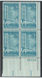 UNITED STATES SC#1109 PL#26028  FVF/MNH LR B/4 1958