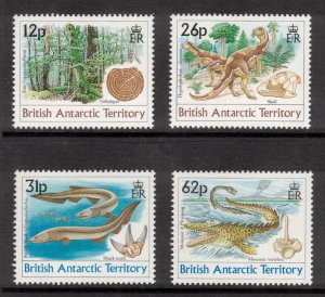 BRITISH ANTARCTIC 1991 Dinosaurs; Scott 172-75, SG 188-91; MNH