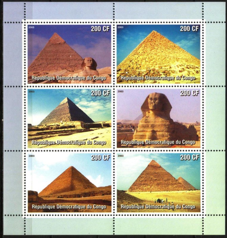 Congo 2003 Architecture Egyptian Pyramids Sheet MNH Private