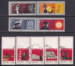 Poland 1969 Sc 1665-73 Polish People's Republic 25th Anniversary Stamp CTO