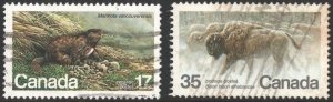 Canada SC#883-884 17¢-35¢ Endangered Wildlife: 5th Series (1981) Used