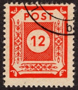 1945, Germany, East Saxony 12pf, Used CTO, Mi 60b