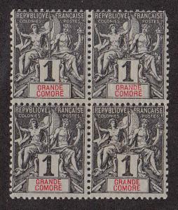 Comoro Islands #1 Block of 4 Gum Toning (Scott #1) MNH 