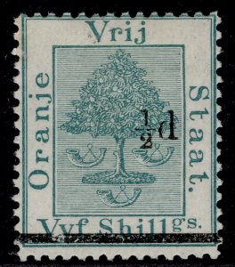 SOUTH AFRICA - Orange Free State QV SG36, ½d on 5s green, M MINT. Cat £27.
