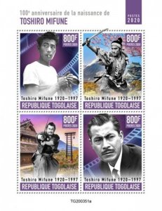 Togo - 2020 Japanese Actor Toshiro Mifune - 4 Stamp Sheet - TG200351a 