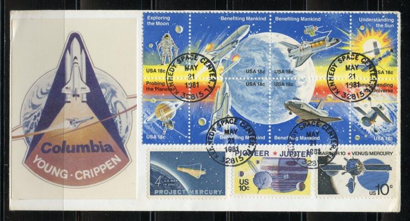 UNITED STATES 1981 COLUMBIA SPACE SHUTTLE COMBINATION COVER