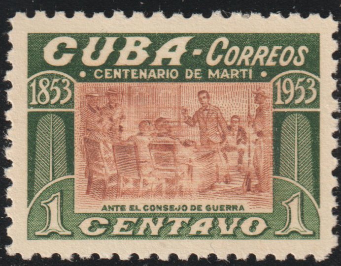 1953 Cuba Stamps Sc 501  Marti Court Martial   MNH