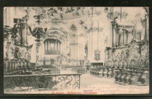 Switzerland 1904 St. Gallen Collegiate Church choir Used View Post Card to In...