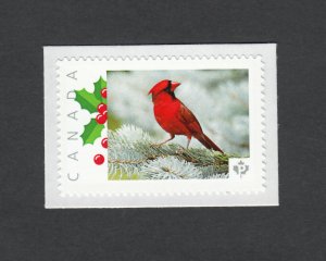 CARDINAL = MALE = RED BIRD = picture postage stamp MNH Canada 2014 p5-b5-5