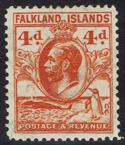 FALKLAND ISLANDS 1929 KGV WHALE AND PENGUIN 4D