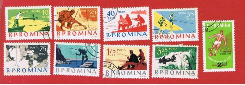 Romania #1502-1510   VF used    Fishing & Surcharge   Free S/H