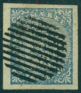 NORWAY #1 (1) 4sk Lion, used w/grid cancel, large 4 margins, VF/XF 