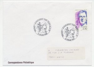 Cover / Postmark France 1990 Charles de Gaulle